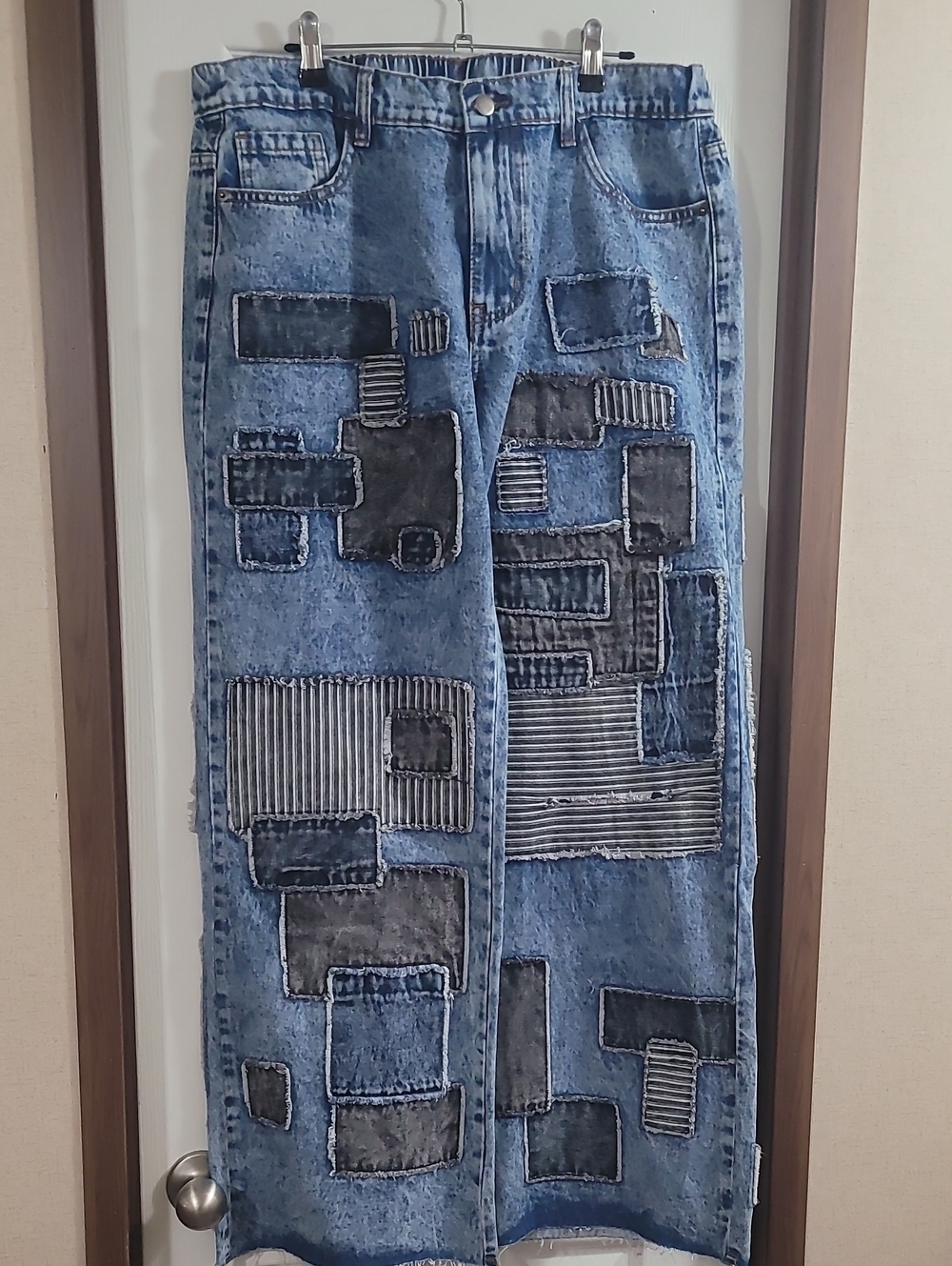 Oli & Hali Women's Blue Patchwork Denim Jeans